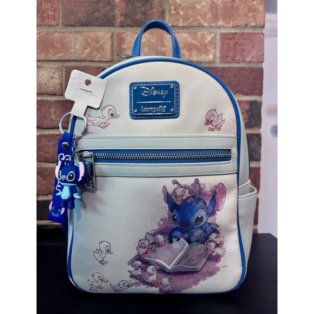 Loungefly Disney Lilo & Stitch Backpack Purse With Stitch Keychain Charm